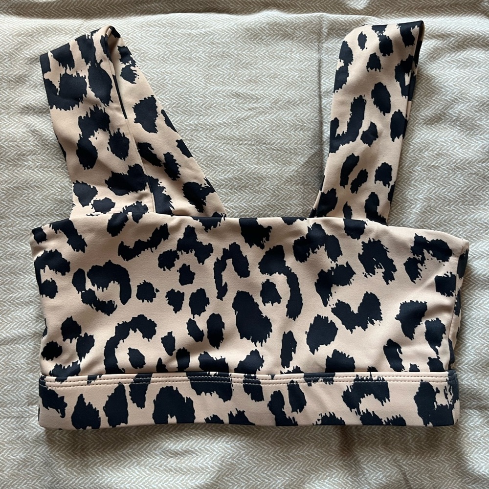 Leopard print sports bra